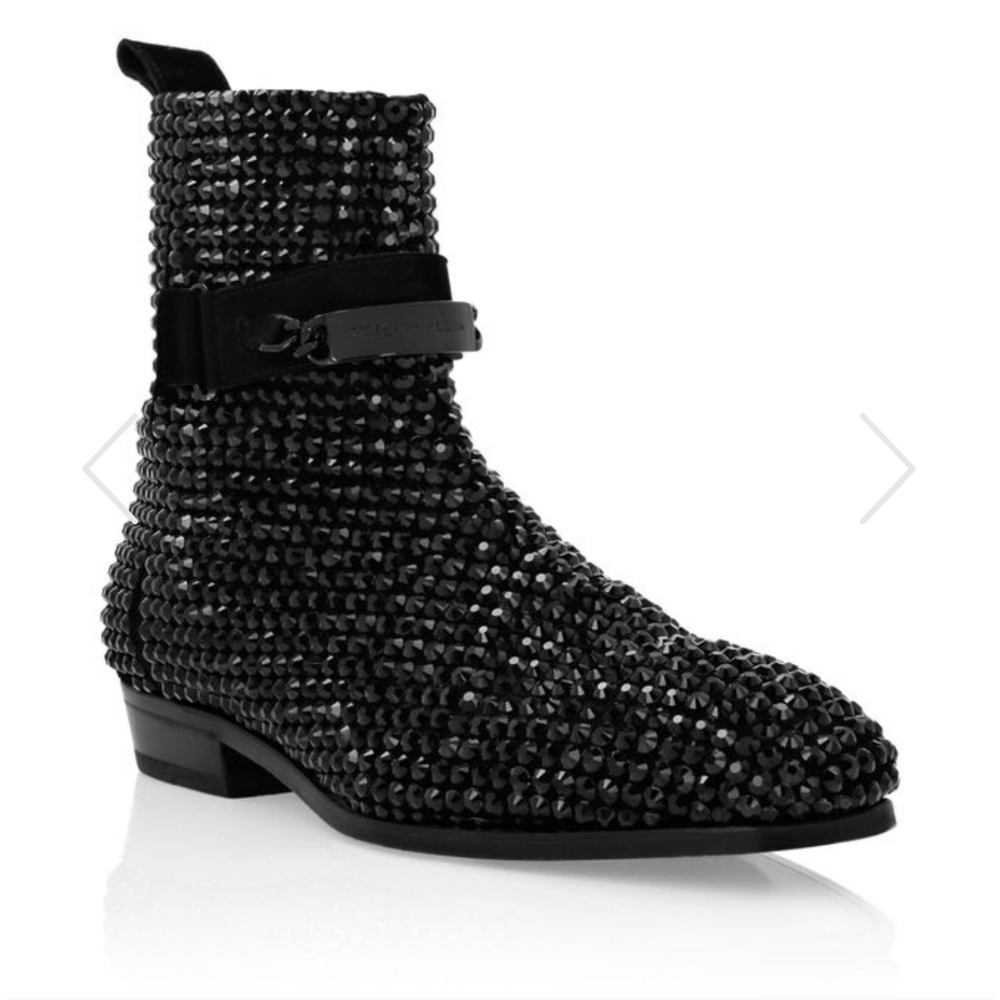 Philipp Plein Black Boots with Purple Sole